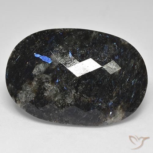 28.03ct 天然 ブルースパークルがかった黒 ヌーマイト, 楕円形, オペーク