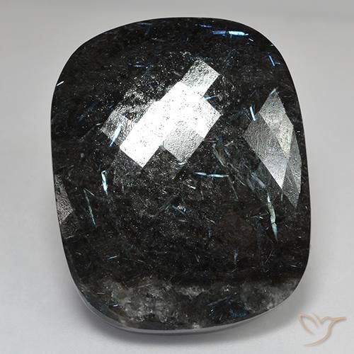 82.01ct 天然 ブルースパークルがかった黒 ヌーマイト, クッション, オペーク