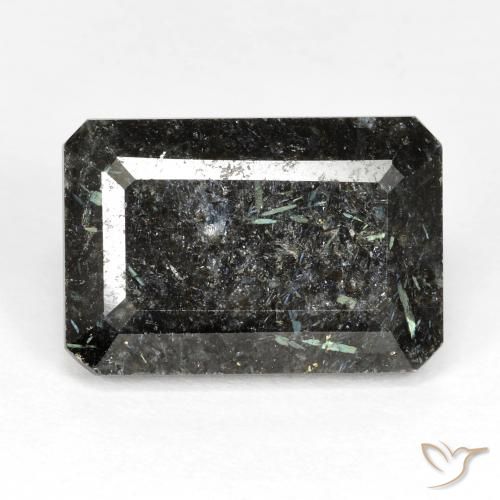 16.29ct 天然 ブラック ヌーマイト, エメラルドカット, オペーク