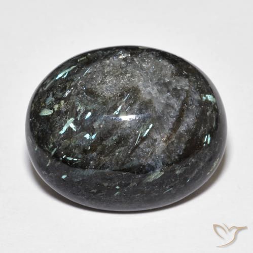 18.41ct 天然 ブルースパークルがかった黒 ヌーマイト, 楕円形, オペーク