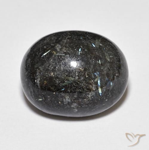 14.14ct 天然 ブルースパークルがかった黒 ヌーマイト, 楕円形, オペーク