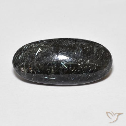 7.87ct 天然 ブルースパークルがかった黒 ヌーマイト, 楕円形, オペーク