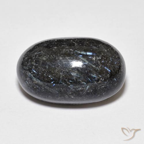 14.96ct 天然 ブルースパークルがかった黒 ヌーマイト, 楕円形, オペーク