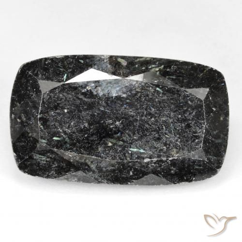 29.18ct 天然 ブルースパークルがかった黒 ヌーマイト, クッション, オペーク