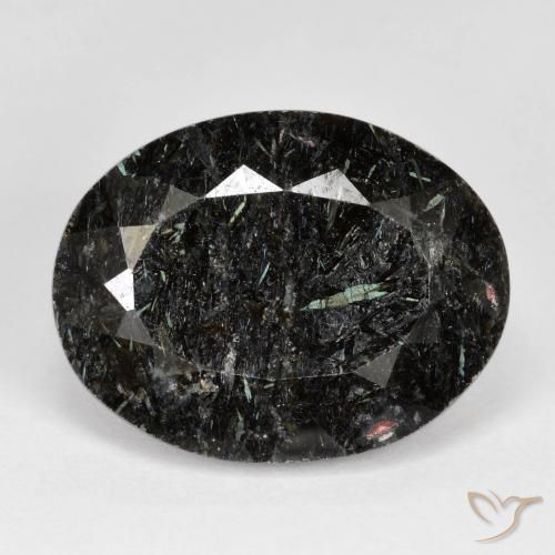 22.20ct 天然 ブルースパークルがかった黒 ヌーマイト, 楕円形, オペーク