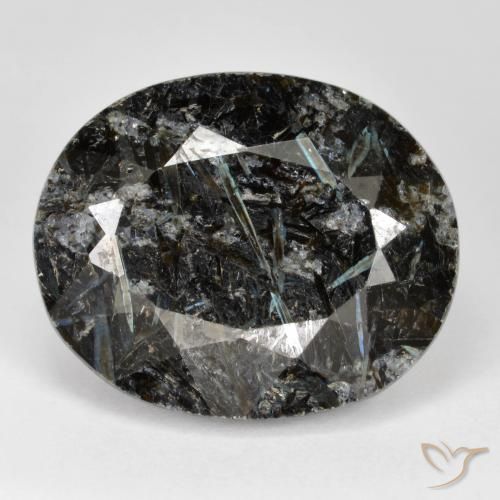 31.63ct 天然 ブルースパークルがかった黒 ヌーマイト, 楕円形, オペーク