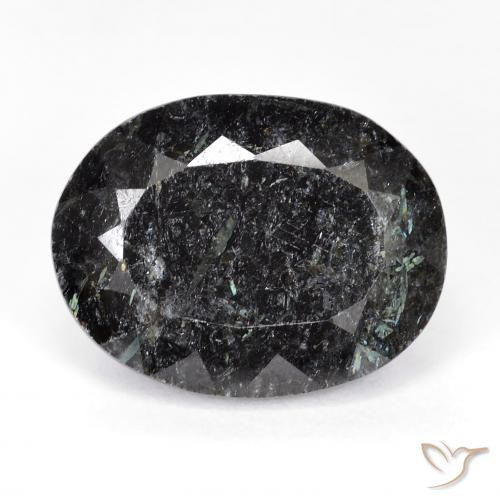 20.28ct 天然 ブルースパークルがかった黒 ヌーマイト, 楕円形, オペーク