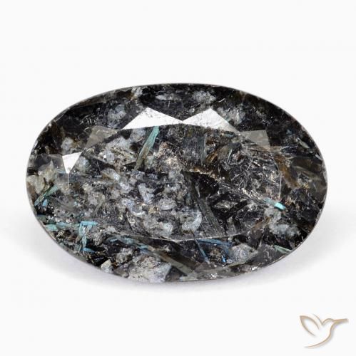 21.56ct 天然 ブルースパークルがかった黒 ヌーマイト, 楕円形, オペーク