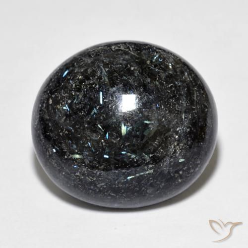 15.33ct 天然 ブルースパークルがかった黒 ヌーマイト, 楕円形, オペーク