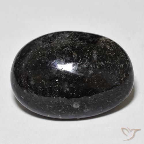 20.25ct 天然 ブルースパークルがかった黒 ヌーマイト, 楕円形, オペーク