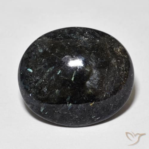 18.31ct 天然 ブルースパークルがかった黒 ヌーマイト, 楕円形, オペーク