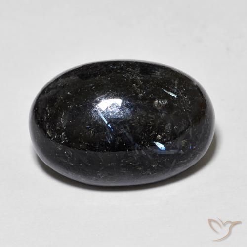 12.71ct 天然 ブルースパークルがかった黒 ヌーマイト, 楕円形, オペーク