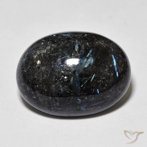 17.50ct 天然 ブルースパークルがかった黒 ヌーマイト, 楕円形, オペーク