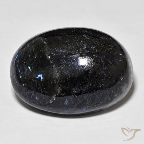 28.34ct 天然 ブルースパークルがかった黒 ヌーマイト, 楕円形, オペーク