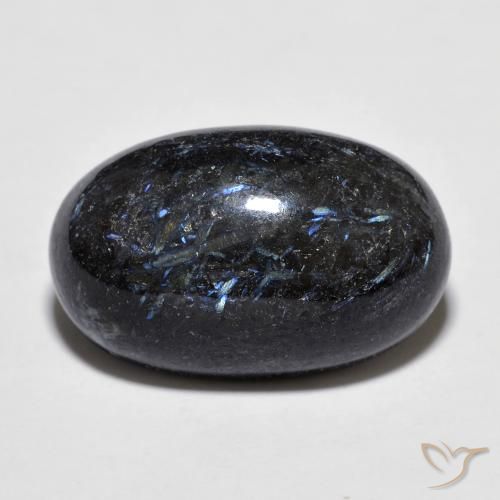 16.43ct 天然 ブルースパークルがかった黒 ヌーマイト, 楕円形, オペーク