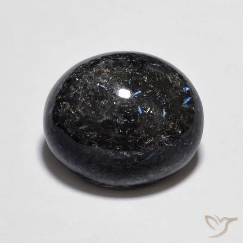 6.95ct 天然 ブルースパークルがかった黒 ヌーマイト, 楕円形, オペーク