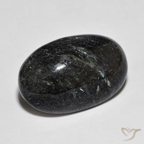 13.93ct 天然 ブルースパークルがかった黒 ヌーマイト, 楕円形, オペーク
