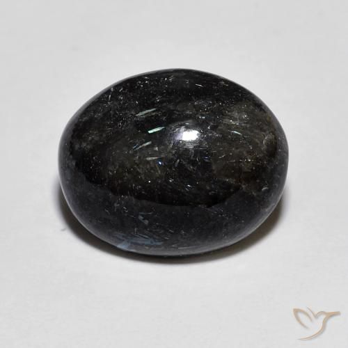 8.00ct 天然 ブルースパークルがかった黒 ヌーマイト, 楕円形, オペーク