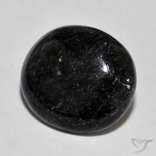 14.33ct 天然 ブルースパークルがかった黒 ヌーマイト, 楕円形, オペーク