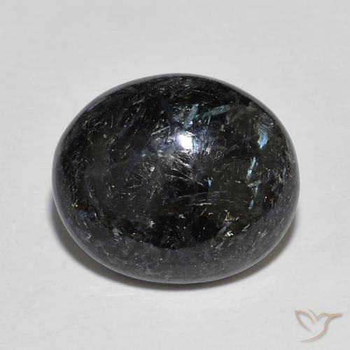 6.96ct 天然 ブルースパークルがかった黒 ヌーマイト, 楕円形, オペーク