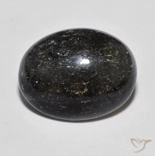 12.15ct 天然 ブルースパークルがかった黒 ヌーマイト, 楕円形, オペーク