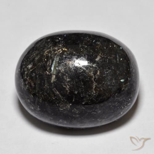 27.76ct 天然 ブルースパークルがかった黒 ヌーマイト, 楕円形, オペーク