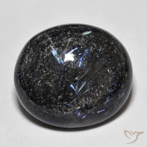 19.50ct 天然 ブルースパークルがかった黒 ヌーマイト, 楕円形, オペーク
