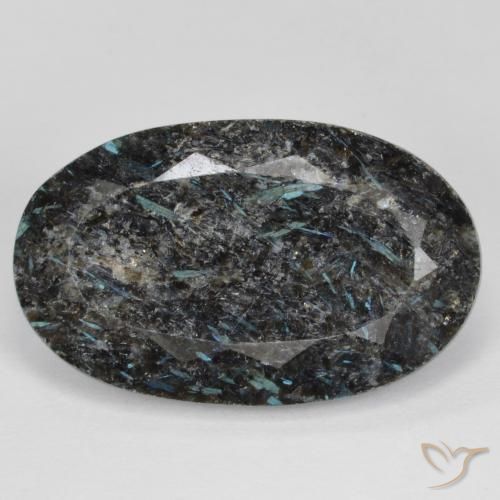 18.82ct 天然 ブルースパークルがかった黒 ヌーマイト, 楕円形, オペーク