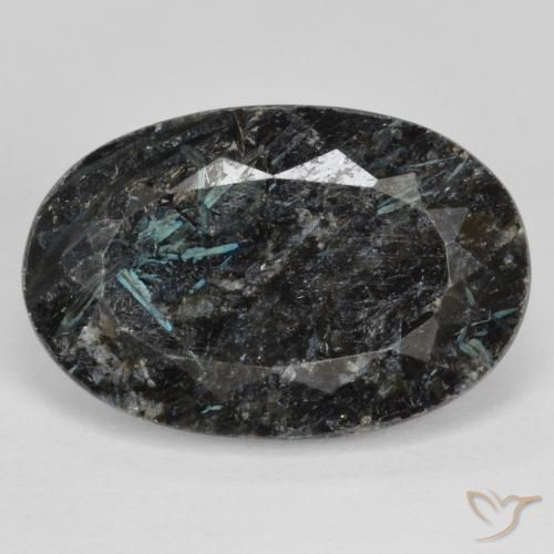 14.70ct 天然 ブルースパークルがかった黒 ヌーマイト, 楕円形, オペーク