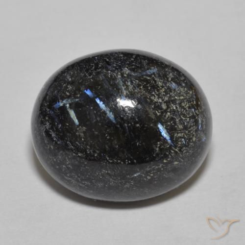 9.84ct 天然 ブルースパークルがかった黒 ヌーマイト, 楕円形, オペーク
