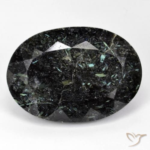 34.24ct 天然 ブルースパークルがかった黒 ヌーマイト, 楕円形, オペーク