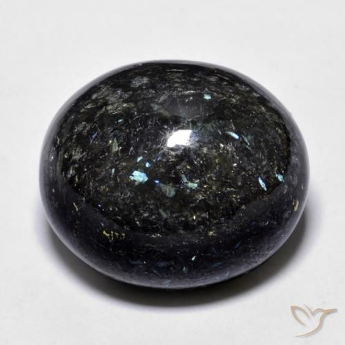 21.70ct 天然 ブルースパークルがかった黒 ヌーマイト, 楕円形, オペーク