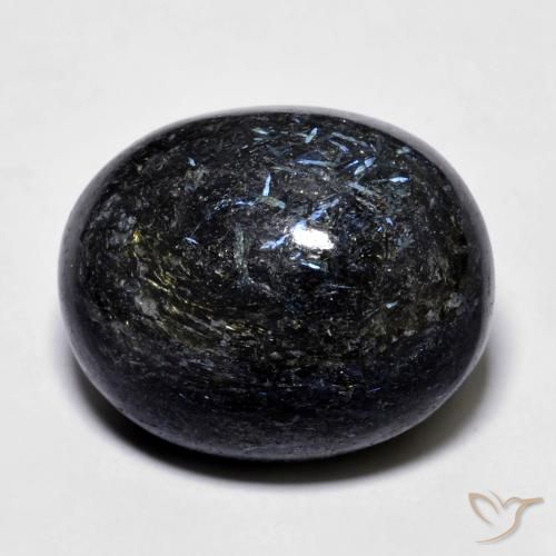 24.73ct 天然 ブルースパークルがかった黒 ヌーマイト, 楕円形, オペーク