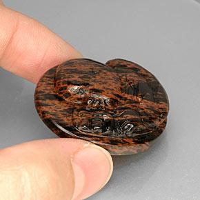 66.17カラットの天然マホガニーオブシディアン（33.6×28.7 mm・オーバルカット）
