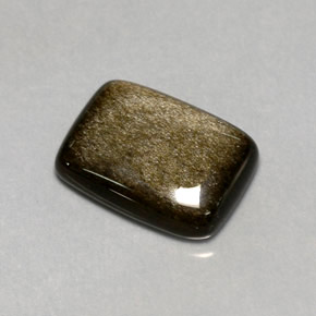 6.45カラットの天然ゴールドシーンオブシディアン（15.8×11.7 mm・クッションカット）