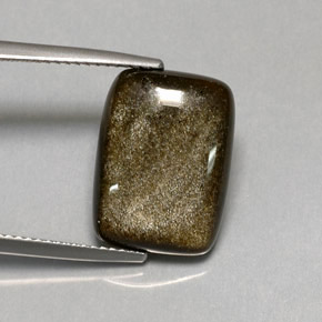 6.45カラットの天然ゴールドシーンオブシディアン（15.8×11.7 mm・クッションカット）