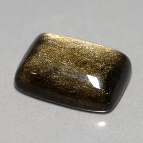 7.76カラットの天然ゴールドシーンオブシディアン（15.8×11.7 mm・クッションカット）