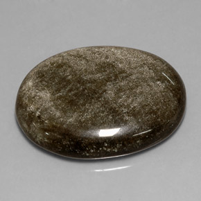 23.77カラットの天然ゴールドの輝き黒曜石、オーバルカット、オペーク