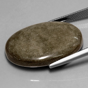 24.59カラットの天然ゴールドシーンオブシディアン（28.6×20.1 mm・オーバルカット）