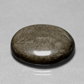 25.01カラットの天然ゴールドシーンオブシディアン（26.5×20 mm・オーバルカット）