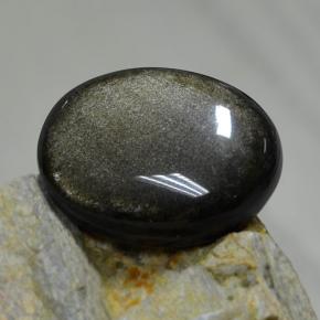 30.72カラットの天然ブラックゴールドシーンオブシディアン（27.6×20.4 mm・オーバルカット）