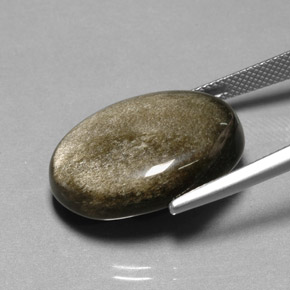 20.50カラットの天然ゴールドシーンオブシディアン（23.3×17.5 mm・オーバルカット）