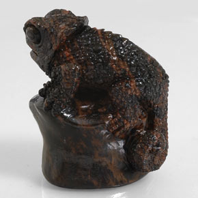 168.60カラットの天然マホガニー黒曜石、ファンシーシェイプ、オペーク