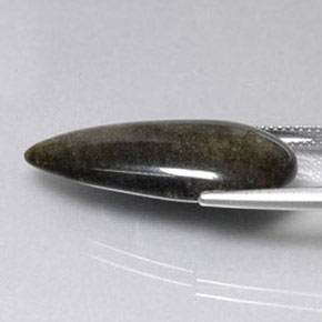 12.96カラットの天然ゴールドシーンオブシディアン（26.8×14.6 mm・洋梨の形）