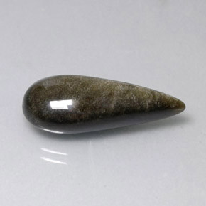 10.83カラットの天然ゴールドシーンオブシディアン（25.8×11.1 mm・洋梨の形）