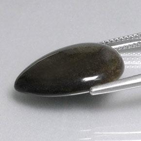 8.74カラットの天然ゴールドシーンブラックオブシディアン（19.1×14.7 mm・洋梨の形）