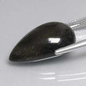 11.16カラットの天然ゴールドの輝き黒曜石、洋梨の形、オペーク