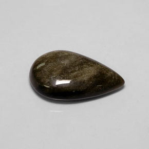 7.12カラットの天然ゴールドの輝き黒曜石、洋梨の形、オペーク