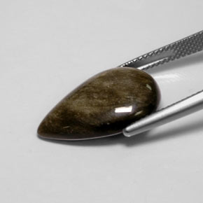 7.12カラットの天然ゴールドの輝き黒曜石、洋梨の形、オペーク