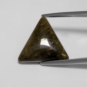 6.22カラットの天然ゴールドの輝き黒曜石、トリリオン、オペーク